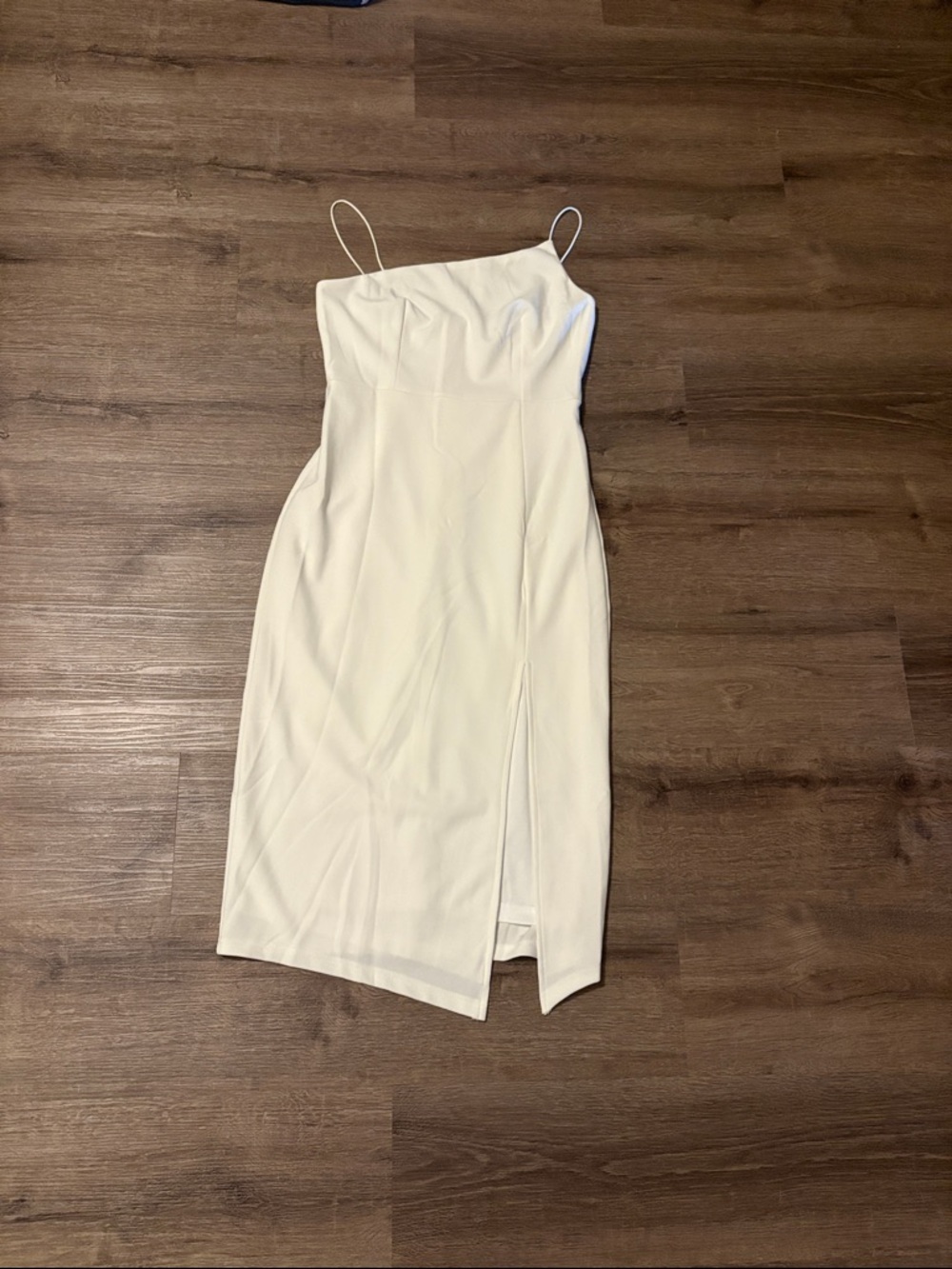 Hello Molly White Midi Dress with Side Slit